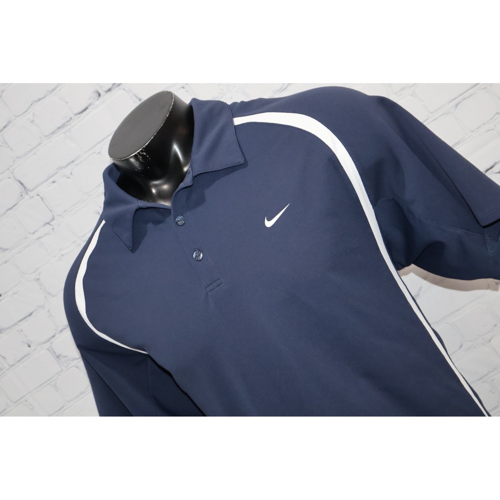 Nike Polo Shirt Mens XL Navy Blue Gym Tennis Sportswear Athletic Performance